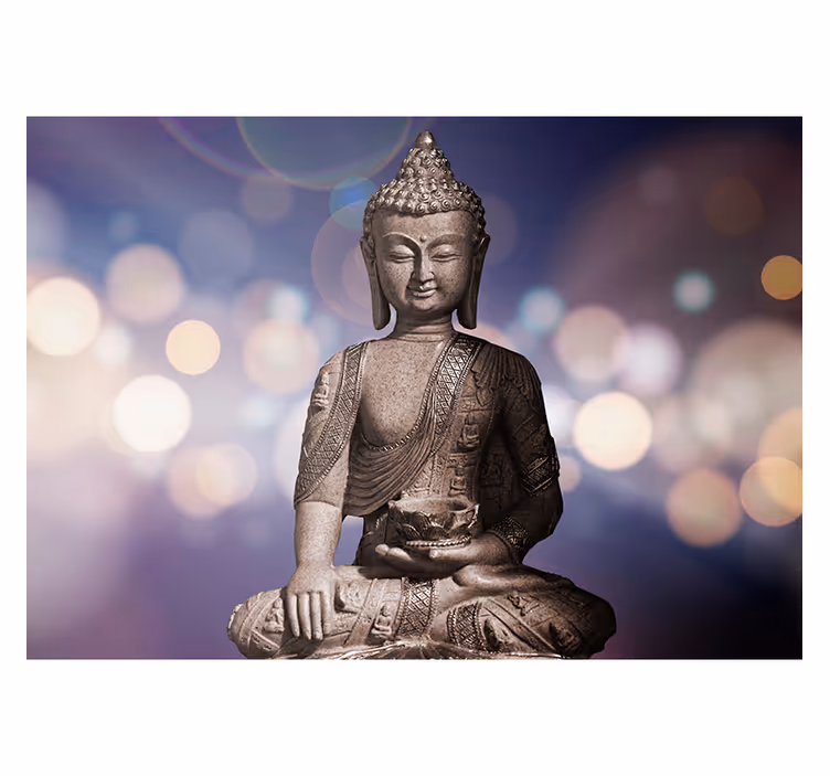 Zen blind amethyst buddha wallpaper - TenStickers
