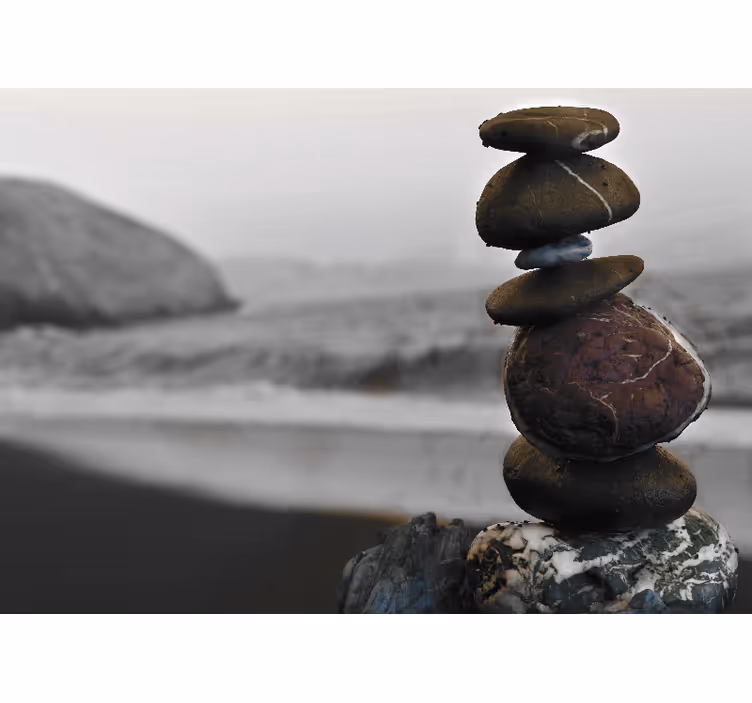 Zen blind inspired by tranquil stone stacks - TenStickers