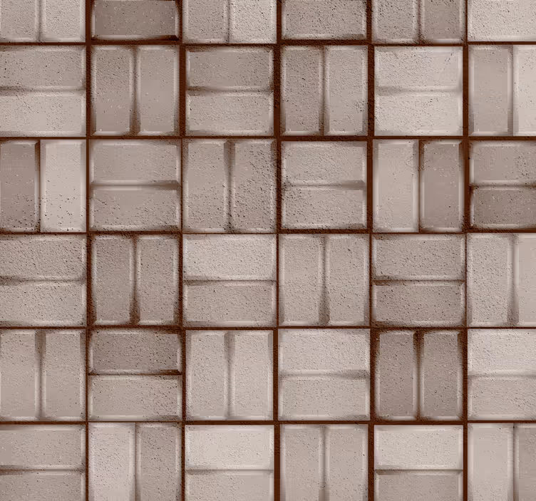 Brown blind textured stone blocks - TenStickers