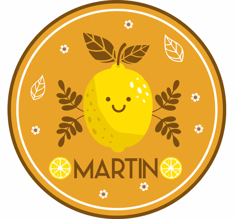 Orange blind with custom smiling lemons design - TenStickers