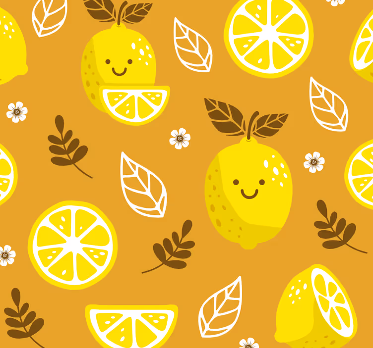 Orange blind with cheerful lemons - TenStickers
