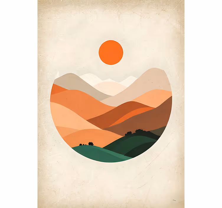 Orange blind sunrise over the mountains - TenStickers