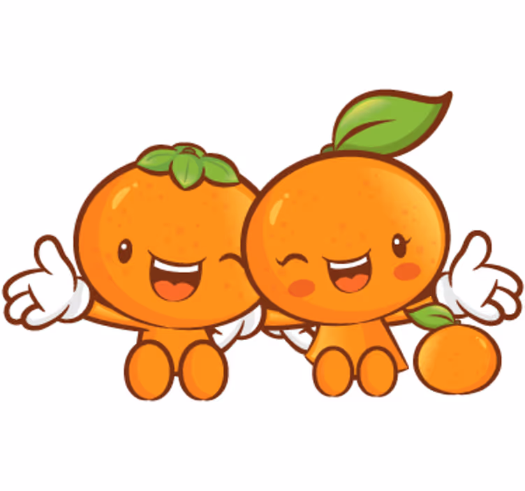 Orange blind decorative vinyl tangerine couple - TenStickers