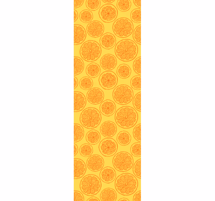 Orange blind with hand-drawn fridge pattern - TenStickers