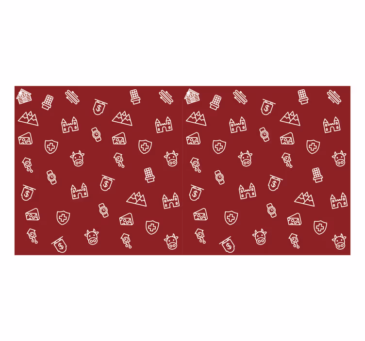 Red blind with swiss icons - TenStickers