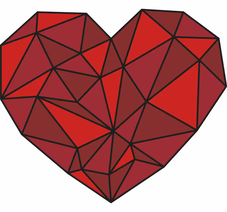 Red blind geometric heart design - TenStickers