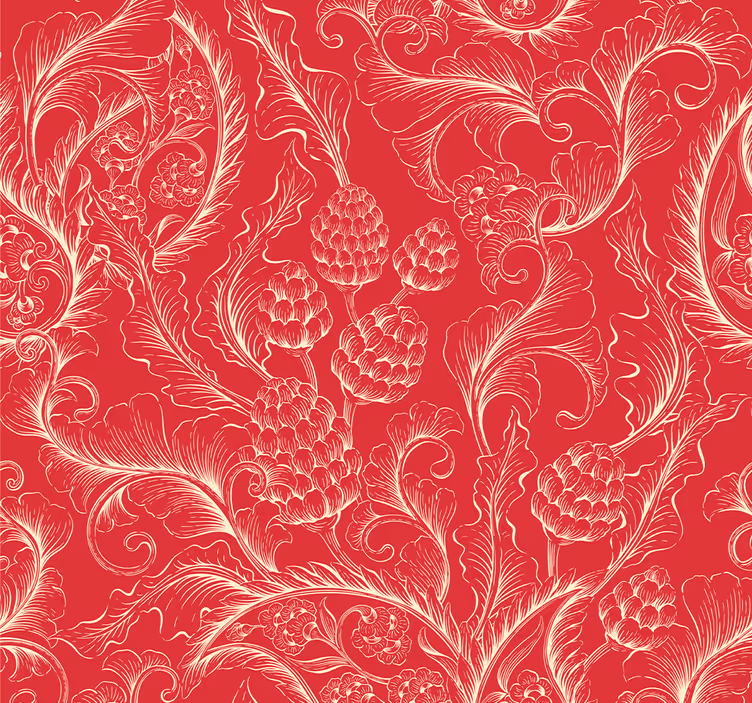 Red blind with paisley design - TenStickers