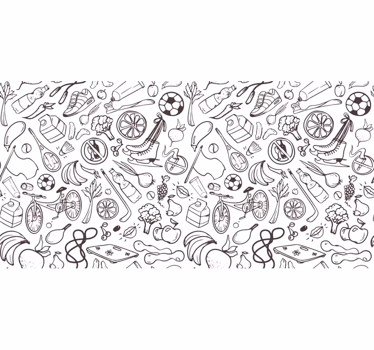 Outdoor blind with fitness and sport symbol doodles - TenStickers