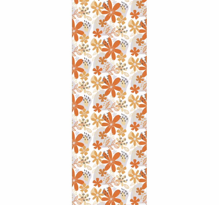 Outdoor blind with floral orange texture - TenStickers