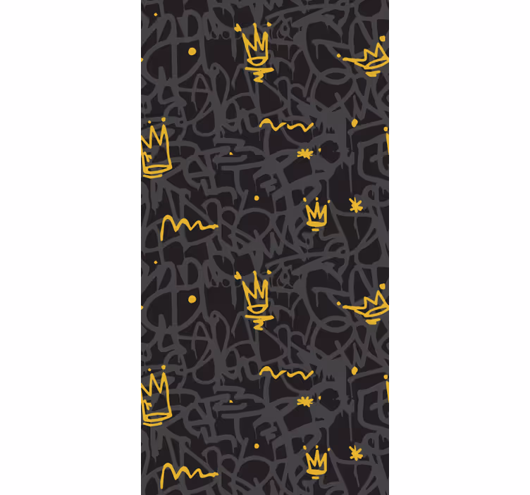 Blind teens black and gold graffiti crown - TenStickers