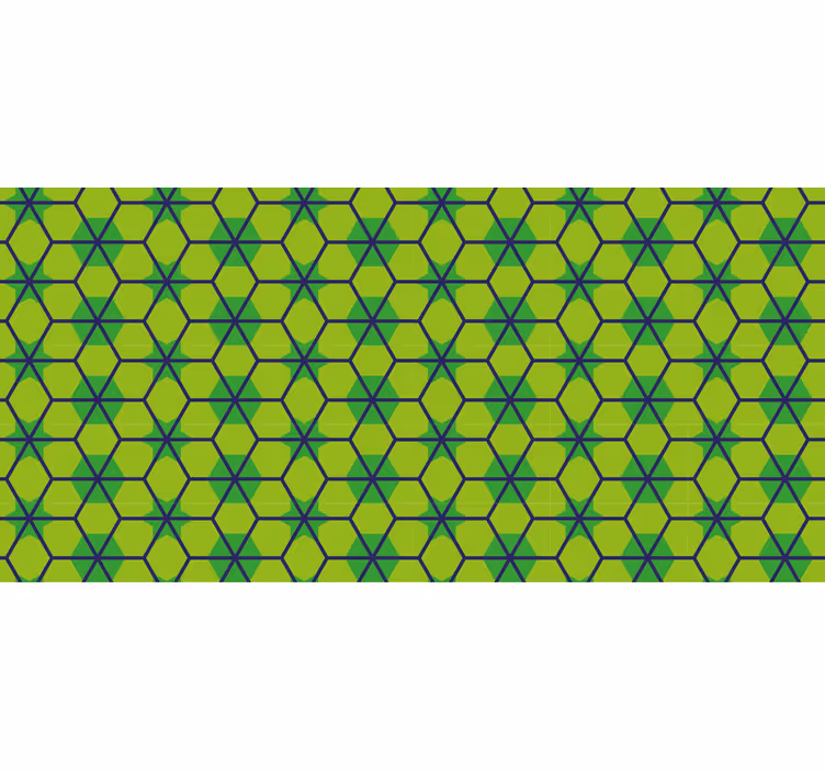 Bathroom blind in blue and green tropical tile pattern - TenStickers
