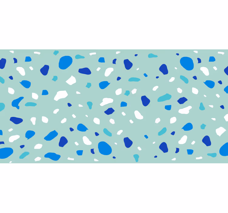 Bathroom blind in blue tones terrazzo - TenStickers