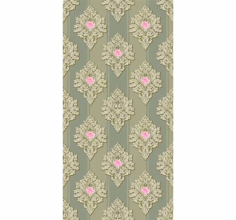 Classic blind in vintage french green pattern - TenStickers