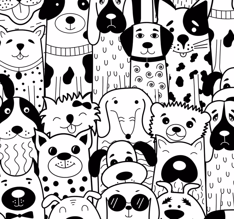 Nursery roller blind with dog pattern - TenStickers