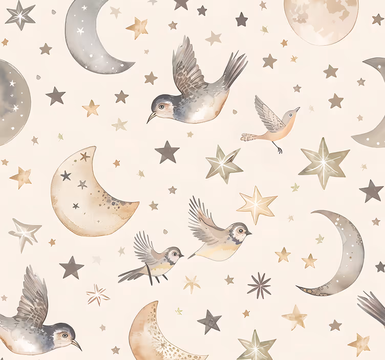 Nursery roller blind beige night sky - TenStickers