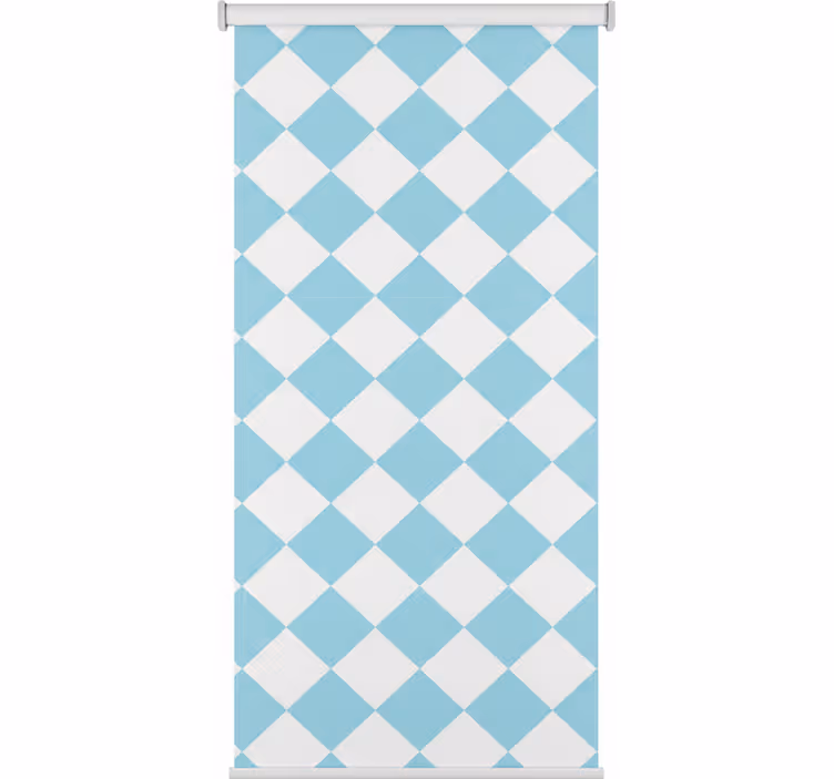 Hallway blind in blue and white checked design - TenStickers