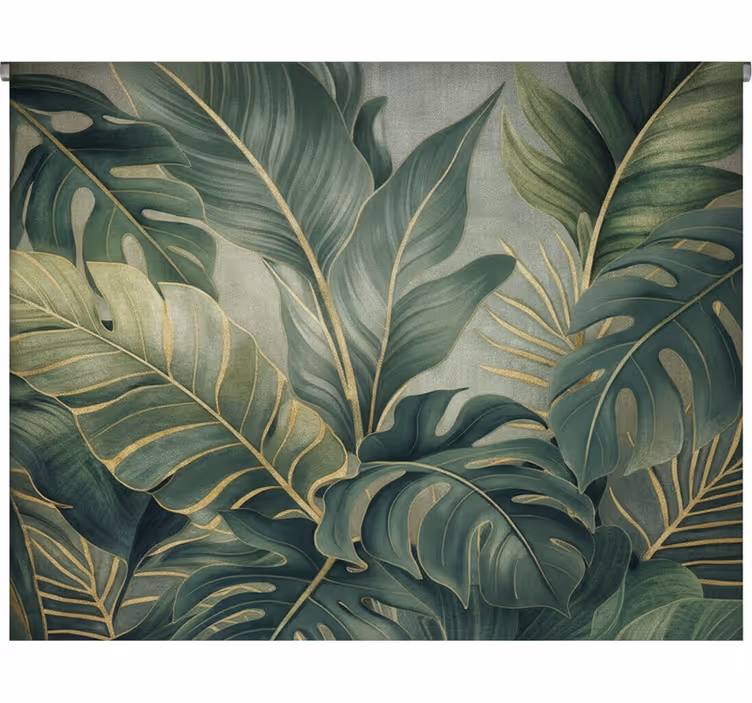 Blind green rainforest leaf design - TenStickers