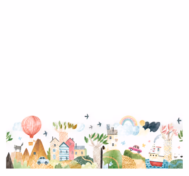 Blind kitchen playful cityscape 190 width - TenStickers