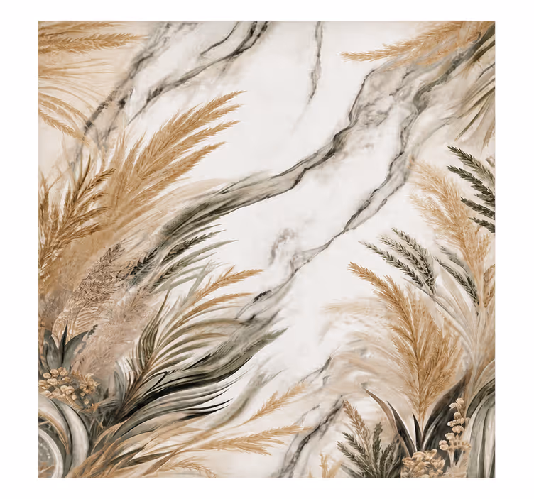 White window blind modern leaves design - TenStickers