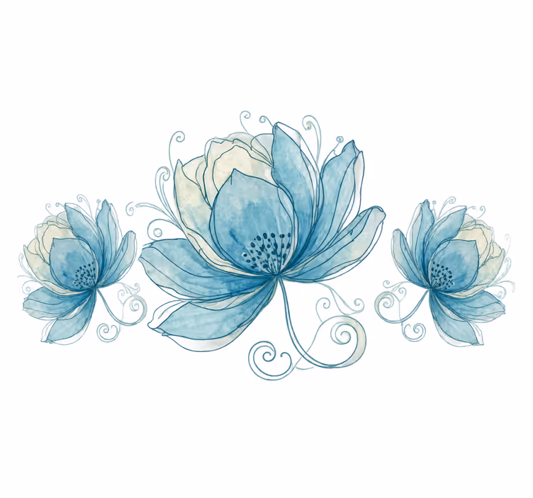 Bathroom blind width 110 three flowers - TenStickers