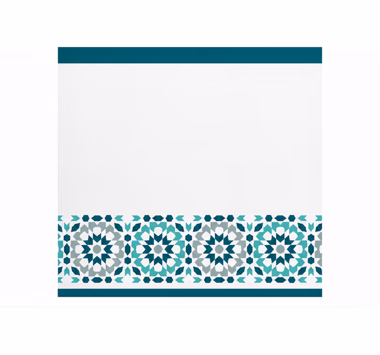 Blind kitchen teal squared border pattern - TenStickers