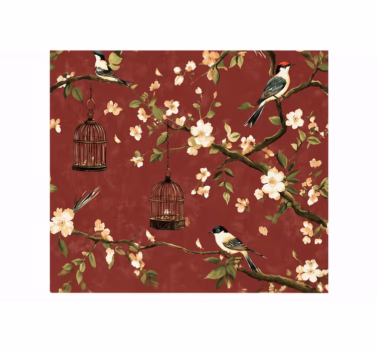 Red blind burgundy chinois design - TenStickers