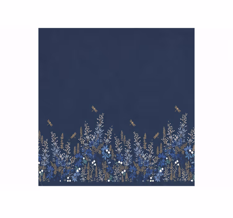 Blind blue grass and flower insect design - TenStickers