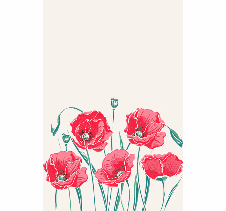 Poppy Flower Elegance blind flowers and plants - TenStickers