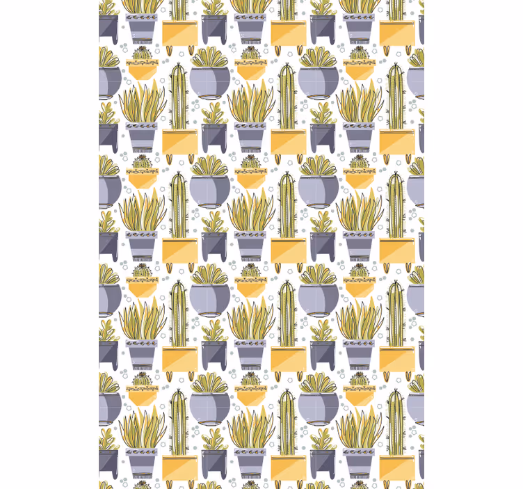 In pots cactus window blind - TenStickers
