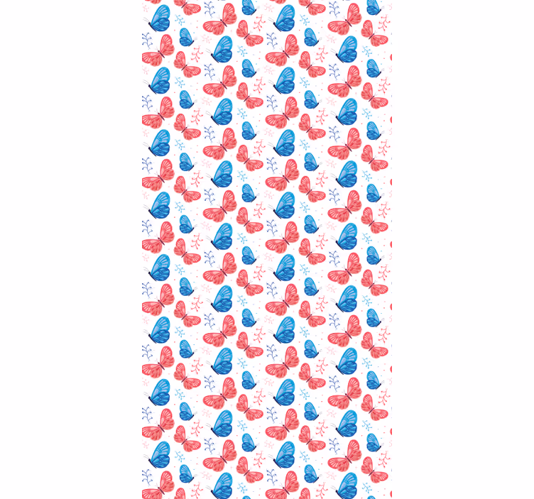 Blue and Red Colours butterflies blind - TenStickers
