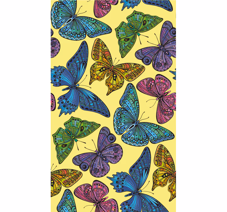 Yellow Background butterflies blind - TenStickers