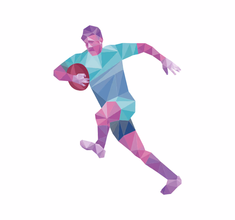 Geometric Rugby Player blind sports - TenStickers