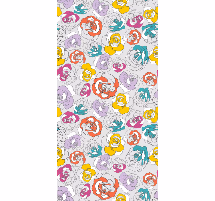 Colorful Rose Pattern floral roller blind - TenStickers
