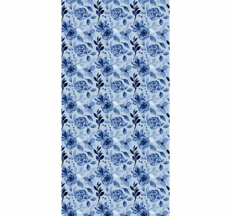 Blue arrangement blind flowers and plants - TenStickers
