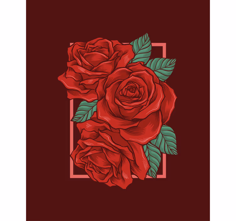 Elegant Red Roses blind flowers and plants - TenStickers