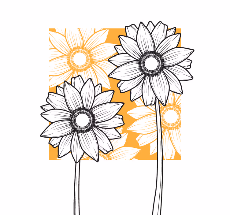 Lush Flower Pattern blind flowers and plants - TenStickers