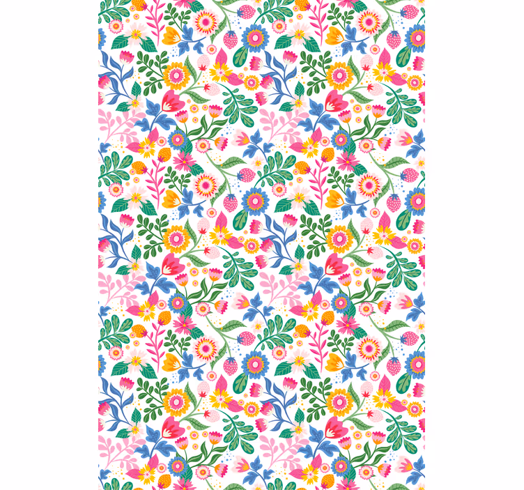 Vibrant Botanical Motif blind flowers and plants - TenStickers