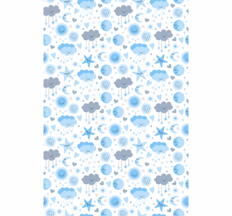 Moon and stars on blue  Childrens blind - TenStickers