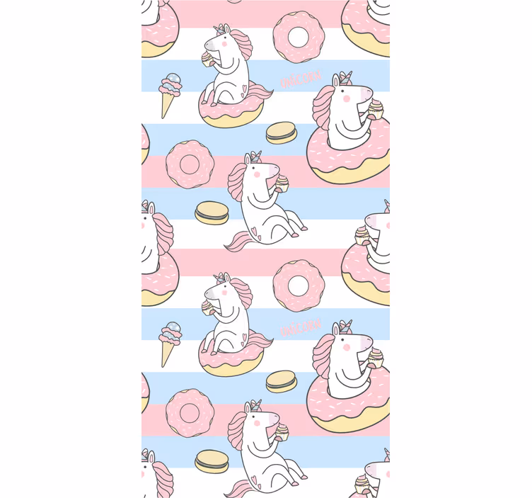 Unicorns and doughnuts  Childrens blind - TenStickers