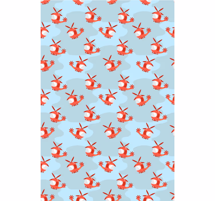 Red helicopter pattern blind children - TenStickers