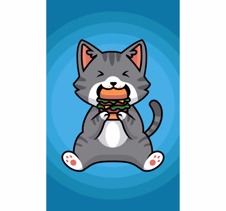 Happy Cat Eating animals blind - TenStickers