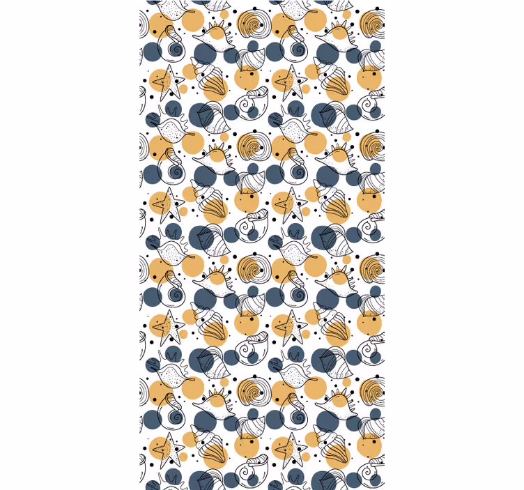 Pattern with shells Living room blind - TenStickers