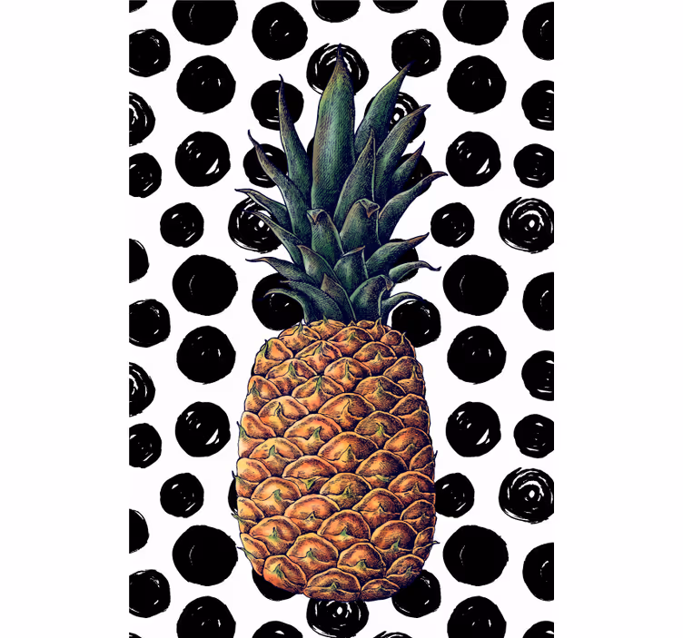 Pineapple with black dods Fruit vegetable blind - TenStickers