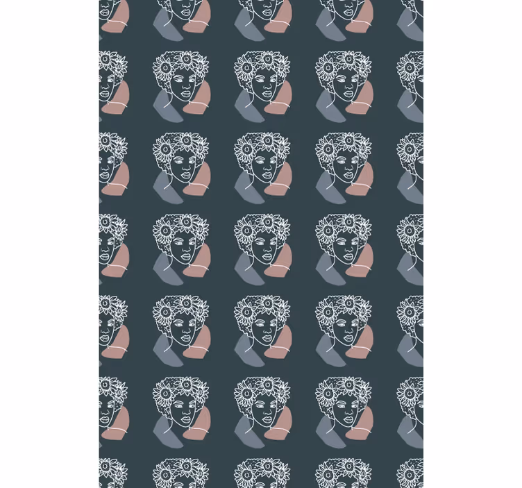 Abstract Floral Faces art deco blind - TenStickers