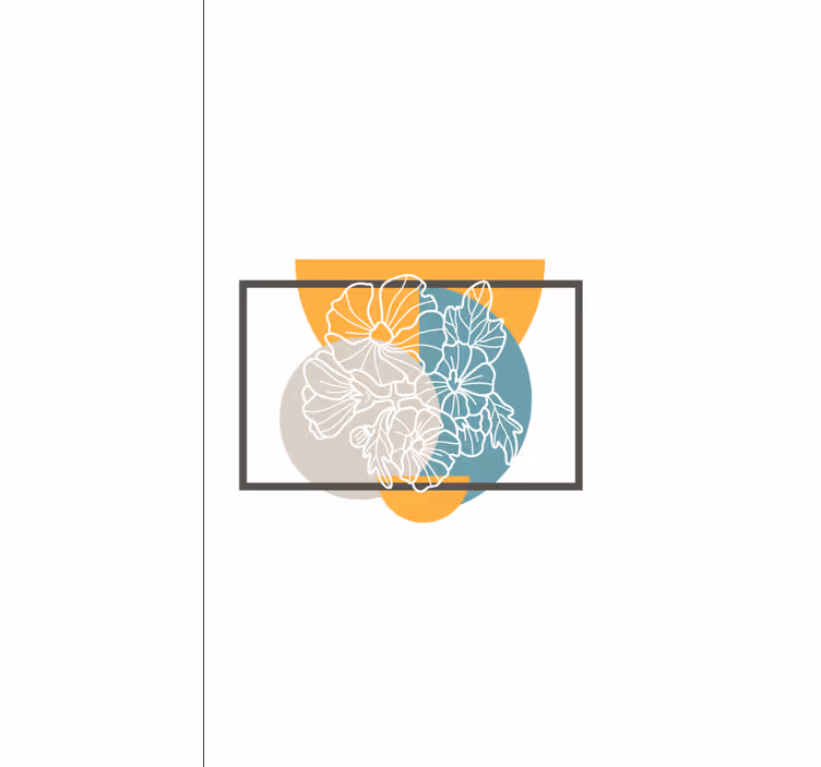 Minimalist abstract frame blind flowers and plants - TenStickers