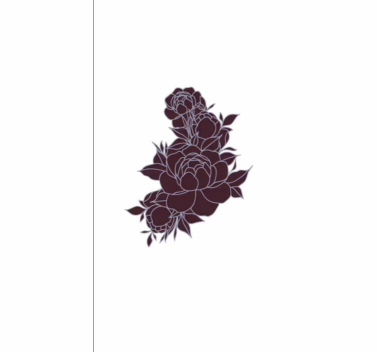 Graceful black roses floral roller blind - TenStickers