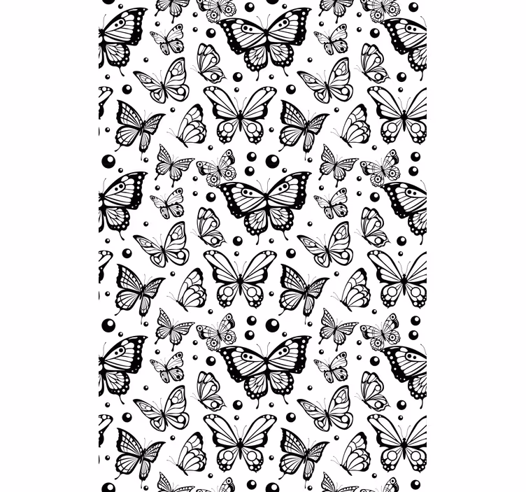 Fluttering black and white butterflies blind - TenStickers