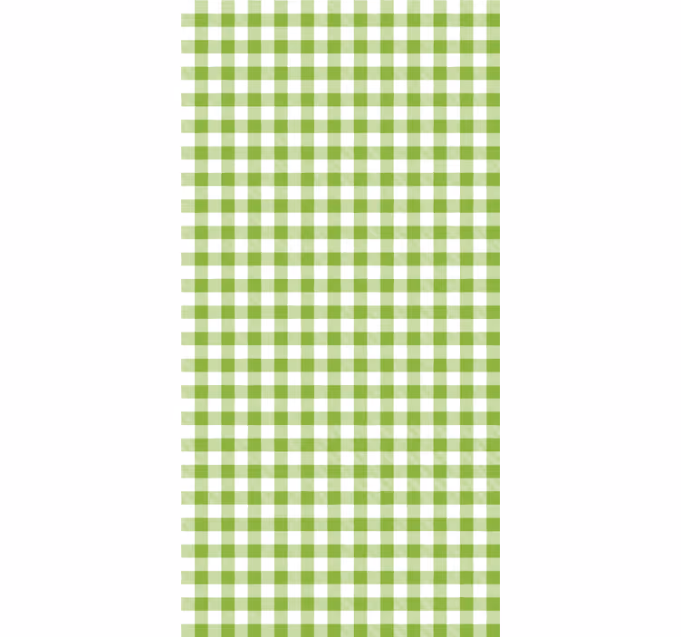 Green checkered pattern blind kitchen - TenStickers