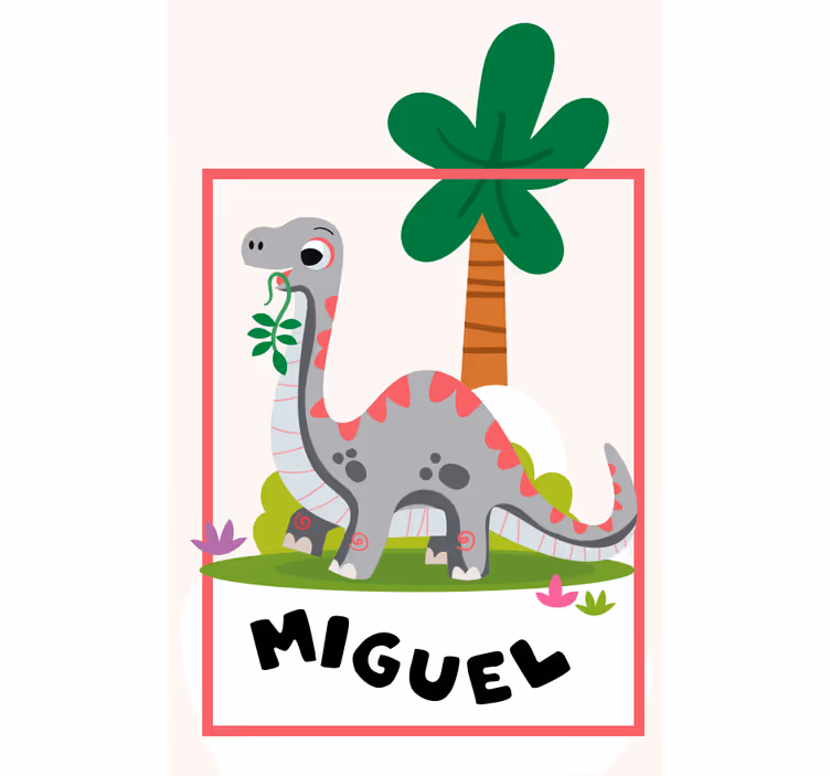 Langer hals with name dinosaur blind - TenStickers