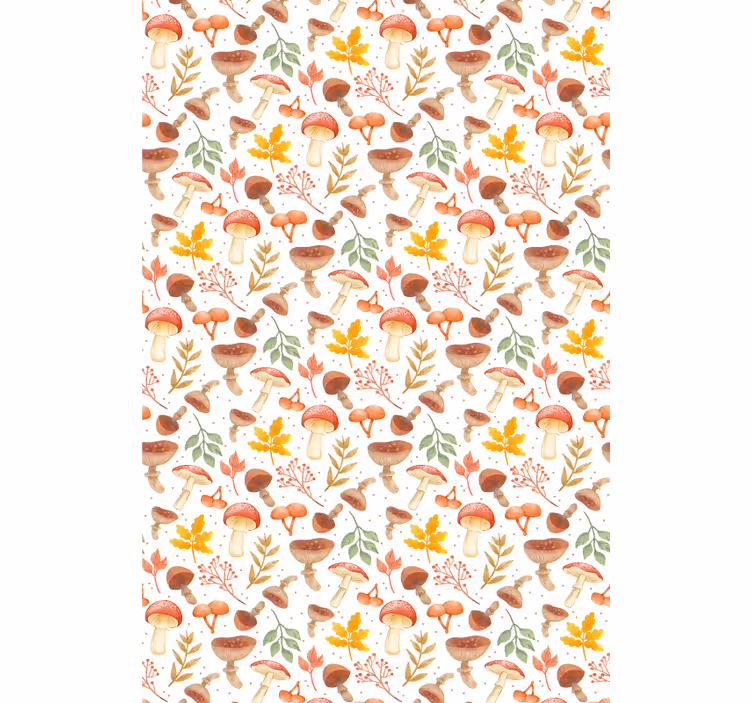 Mushroom and Leaf Pattern blind flowers and plants - TenStickers
